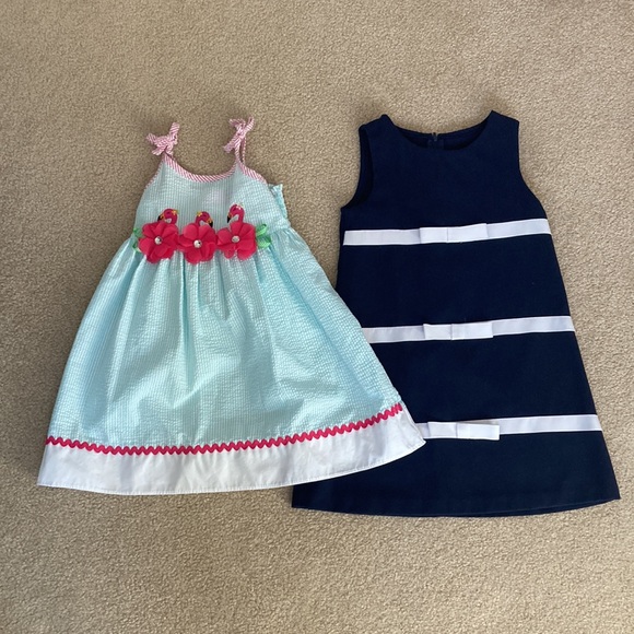 🥳 4/$25 Set of girls 5T dresses (flamingo) - Picture 1 of 8